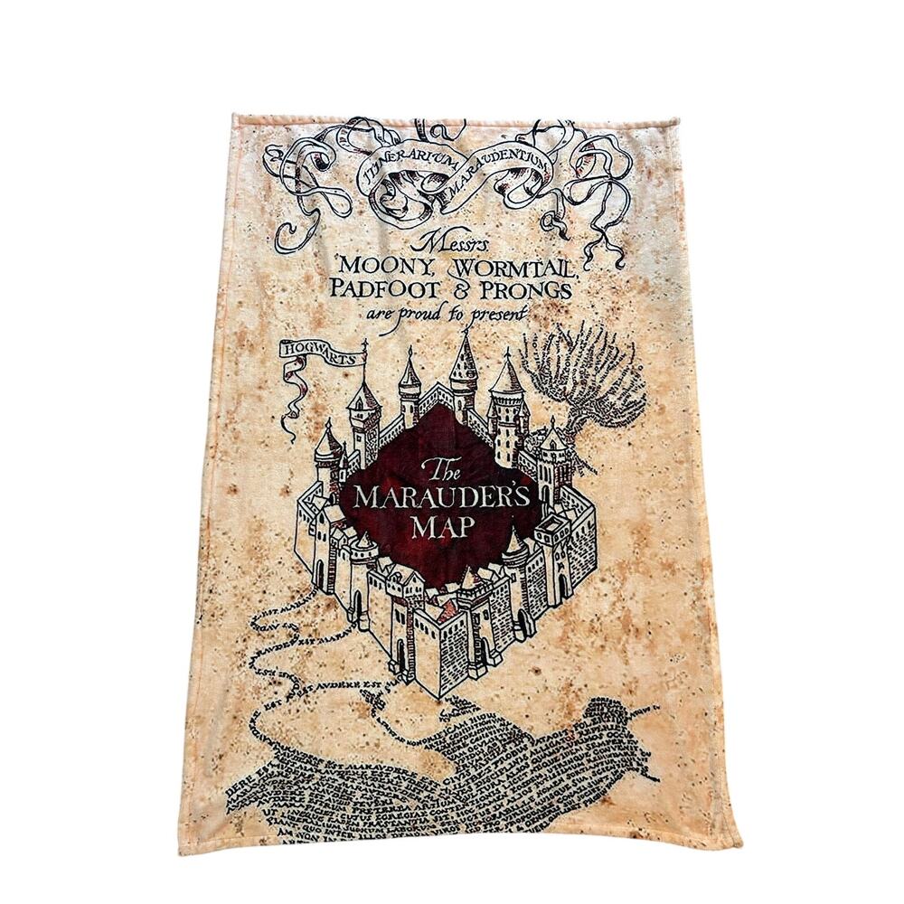 Harry Potter The Marauders Map Blanket 54” X 38”